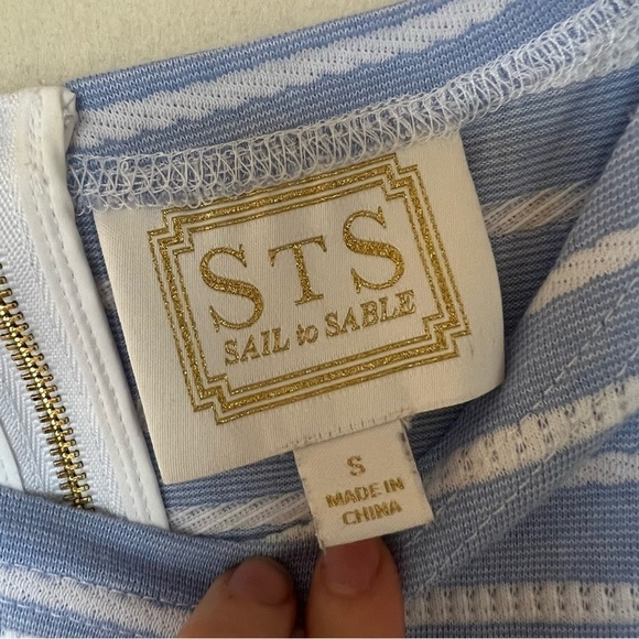 Sail to Sable Blue & White Striped Short Sleeve T Shirt Dress - Picture 3 of 4